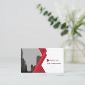 Red Grey Business Modern Card Visitekaartje (Staand voorkant)