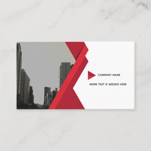 Red Grey Business Modern Card Visitekaartje (Voorkant)