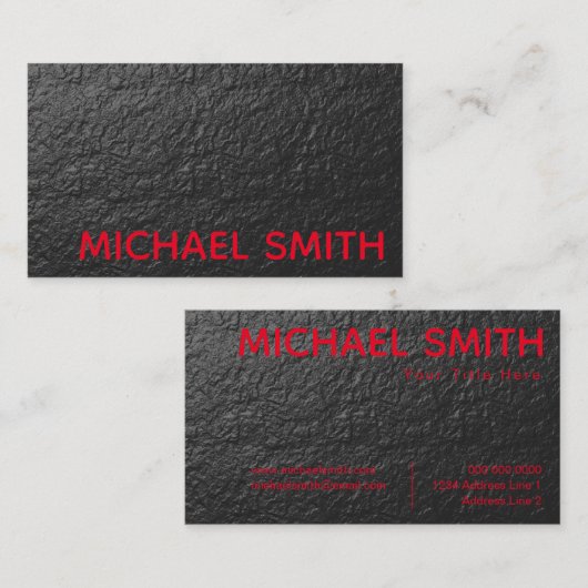 Red Grey Chalk Wall textuur Visitekaartje (Voorkant / Achterkant)