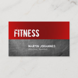 Red Grey Chalkboard Personal Trainer Visitekaartje