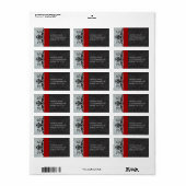 Red Grey Damask Adresetiketten - Etiket (Full Sheet)
