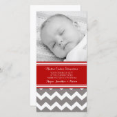 Red Grey Dank u Baby shower fotokaarten Bedankkaart (Voorkant / Achterkant)