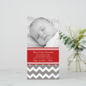Red Grey Dank u Baby shower fotokaarten Bedankkaart (Staand voorkant)