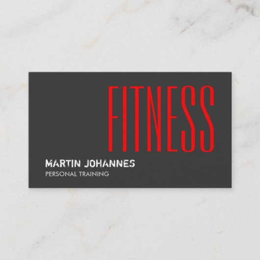 Red Grey Fitness Personal Trainer Visitekaartje (Voorkant)