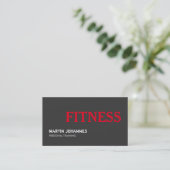 Red Grey Fitness Personal Trainer Visitekaartje (Staand voorkant)