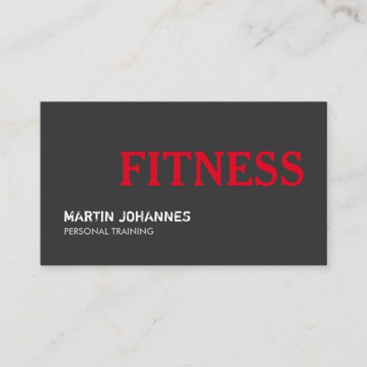 Red Grey Fitness Personal Trainer Visitekaartje (Voorkant)