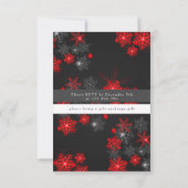 Red Grey Glitter Sparkles Merry Kerstry Custom Kaart (Achterkant)