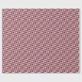 Red Grey Love Hearts Valentijnsdag Cadeaupapier (Vlak)