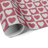 Red Grey Love Hearts Valentijnsdag Cadeaupapier (Rol Hoek)