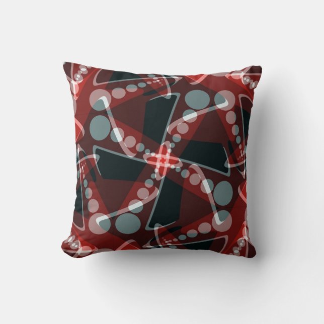 Red+Grey Modern Abstract Home Decor Cushion Kussen (Voorkant)