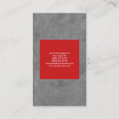 Red Grey Modern Plain Professional Visitekaartje (Achterkant)