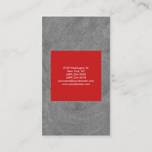 Red Grey Modern Plain Professional Visitekaartje (Achterkant)
