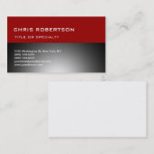 Red Grey Modern Simple Plain Visitekaartje (Voorkant / Achterkant)