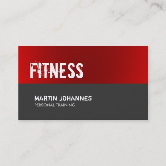 Red Grey Personal Trainer Standard Visitekaartje (Voorkant)