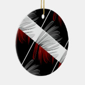 Red Grey Petal Design Acrylwandklok Keramisch Ornament (Rechts)
