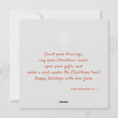 Red Grey Snowflakes Holly en Ivy Merry Kerstmis Feestdagenkaart (Achterkant)