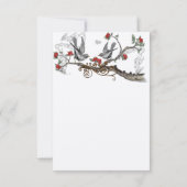 Red Grey  Tortelduifjes Forest Wedding Invite RSVP Kaartje (Achterkant)