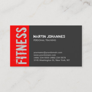 Red Grey Trainer Fitness Modern Visitekaartje