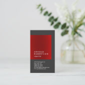 Red Grey Trend Vertical Professional Visitekaartje (Staand voorkant)