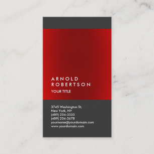 Red Grey Trendy Elegant Professional Visitekaartje