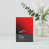 Red Grey Trendy Large Professional Visitekaartje (Staand voorkant)