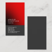 Red Grey Trendy Modern Professional Visitekaartje (Voorkant / Achterkant)