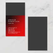 Red Grey Trendy Modern Professional Visitekaartje (Voorkant / Achterkant)
