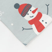 Red Grey & White Kerstmis Snowman Pattern Fleece Deken (Hoek)
