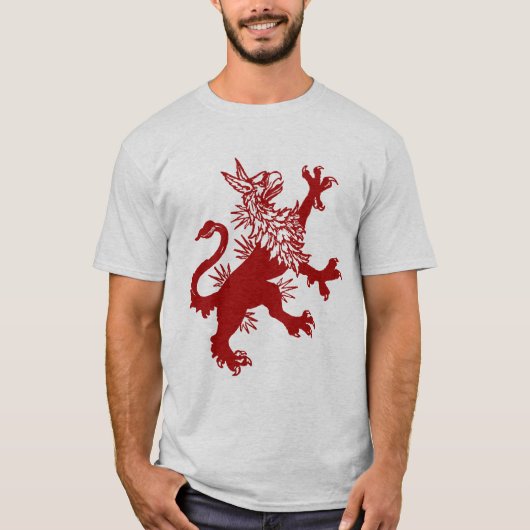 Red Griffin - Medieval Griffin T-shirt (Voorkant)