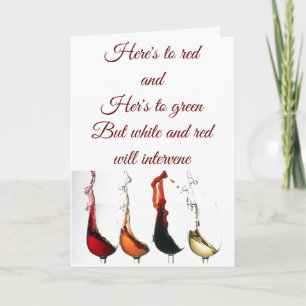 RED & GROEN CHRISTMAS - RED & WHITE FOR WINE!!! FEESTDAGEN KAART