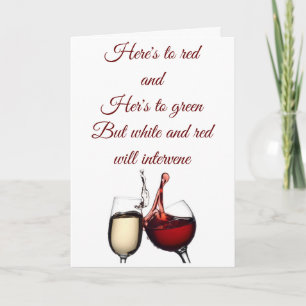 RED & GROEN CHRISTMAS - RED & WHITE FOR WINE!!! FEESTDAGEN KAART