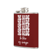 Red Groovy Retro Persoonlijke Bachelorette Bride Heupfles (Links)