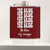 Red Groovy Retro Persoonlijke Bachelorette Bride Heupfles