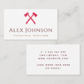 Red Grunge Ax Logo Handyman Home Repair Service Visitekaartje (Voorkant / Achterkant)