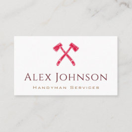 Red Grunge Ax Logo Handyman Home Repair Service Visitekaartje