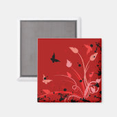 Red Grunge Butterfly Magneet (Voorkant / Achterkant)