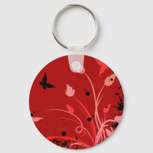 Red Grunge Butterfly Sleutelhanger