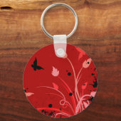 Red Grunge Butterfly Sleutelhanger (Voorkant)
