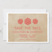 Red Grunge D20 Dice Gamer sparen de Datum Uitnodig Save The Date (Voorkant)