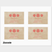 Red Grunge D20 Dice Gamer Wedding Stickers (Vel)