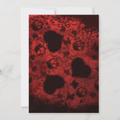 Red Grunge Damask Valentijn Invitation Kaart (Achterkant)