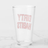 Red Grunge Dirty Habits Beer Glass Glas (Achterkant)