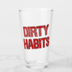 Red Grunge Dirty Habits Beer Glass Glas