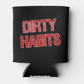 Red Grunge Dirty Habits Coozie (Voorkant)