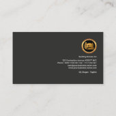 Red Grunge Exquise Contractor's Gold Roof Top Visitekaartje (Achterkant)