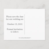 Red Grunge Paper Red Heart Lijst Bewaar de datum Aankondigingskaart (Achterkant)