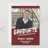 Red Grunge Photo Kaart (Achterkant)