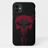 Red Grunge schedel Hoesje-Mate iPhone Case (Achterkant)