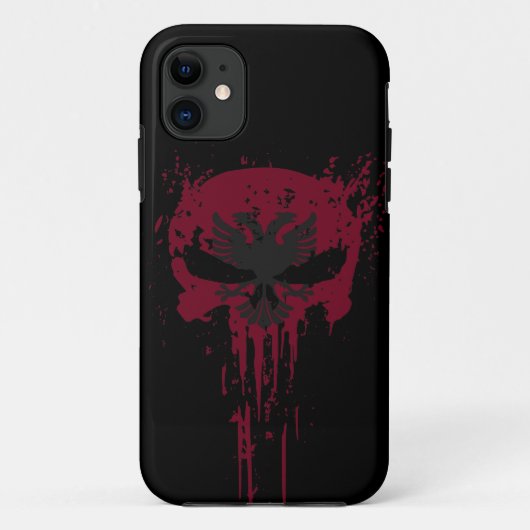 Red Grunge schedel Hoesje-Mate iPhone Case (Achterkant)