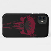 Red Grunge schedel Hoesje-Mate iPhone Case (Achterkant (horizontaal))